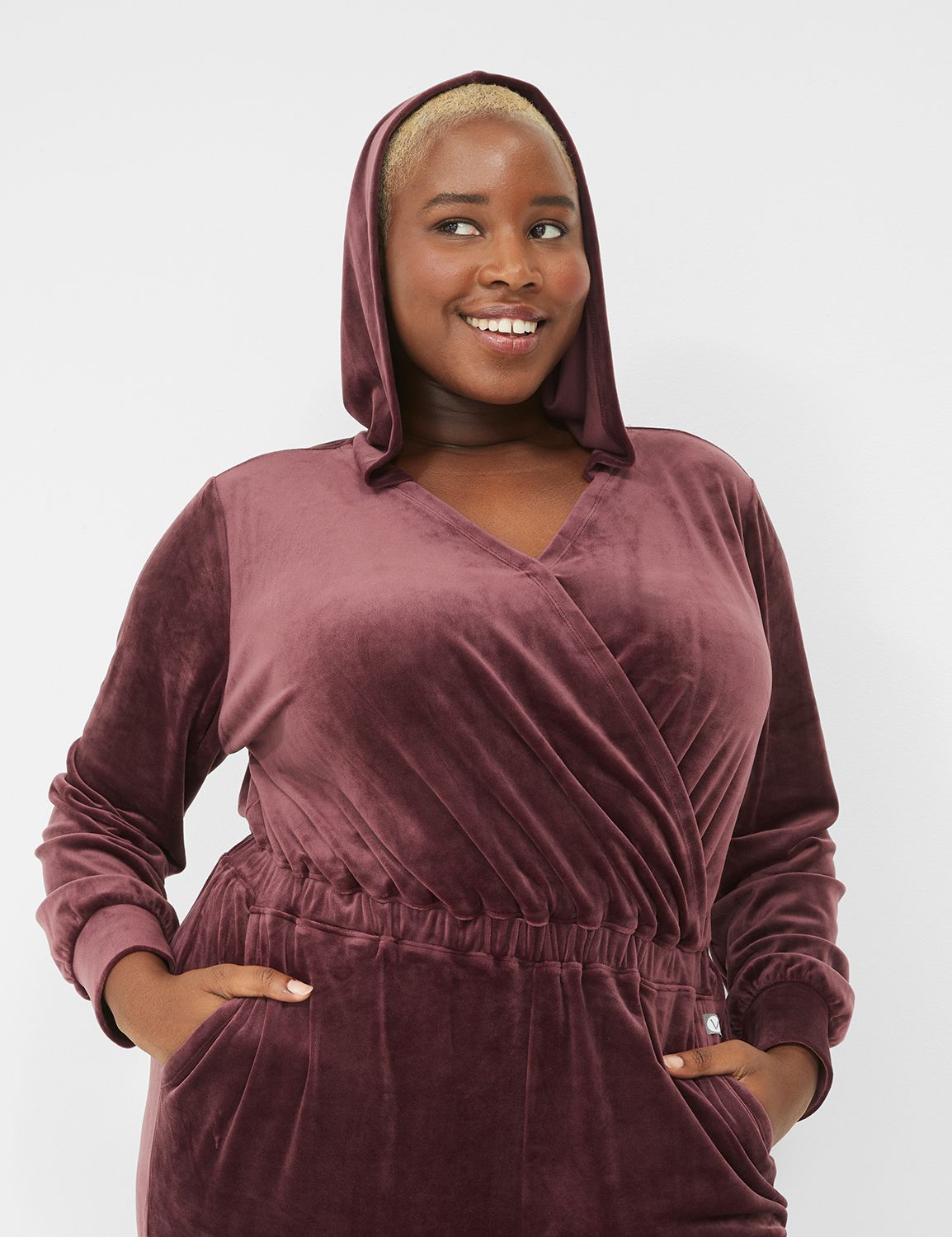 Plus size cheap velour jumpsuit