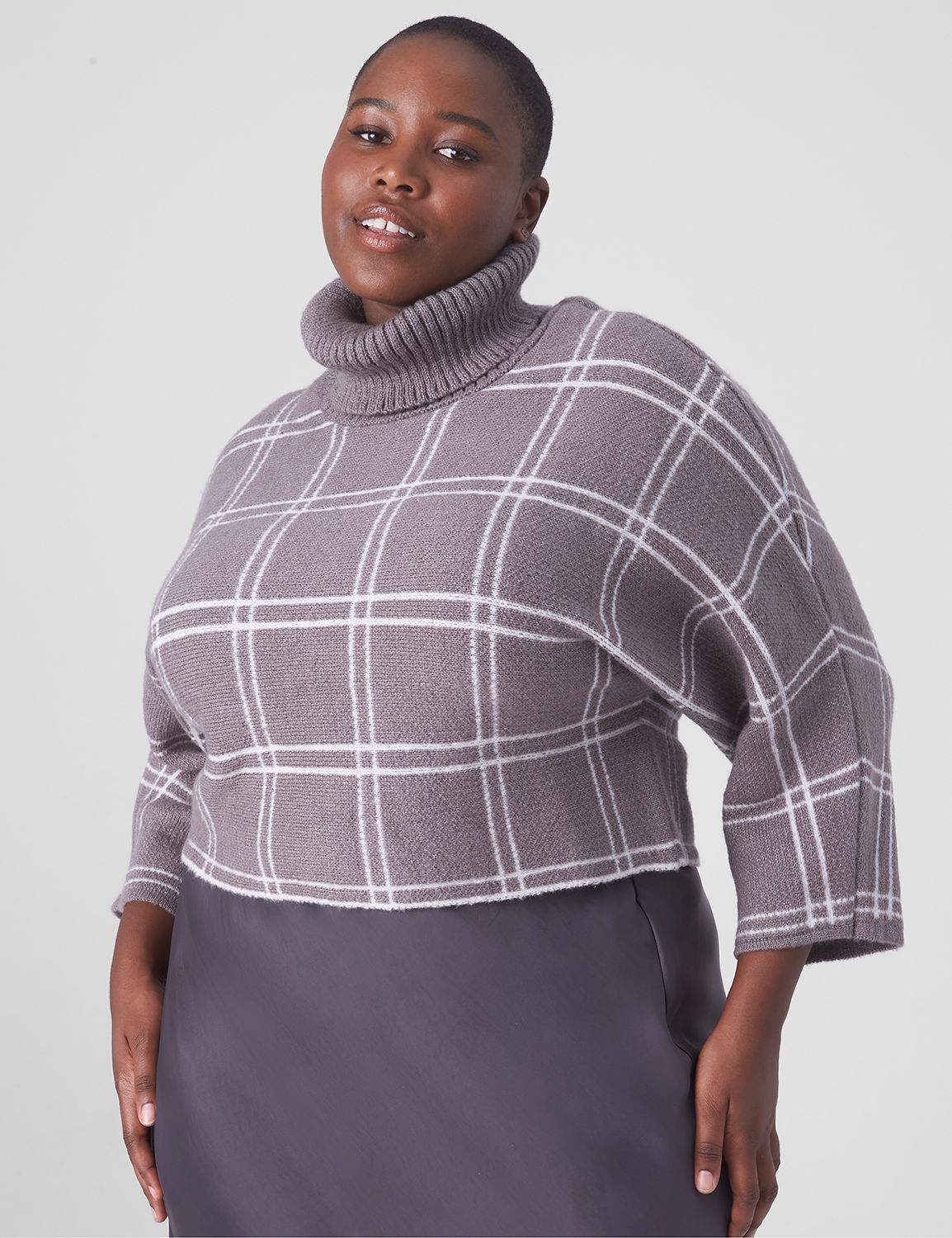 Plus Size Ribbed Fitted Classic Turtleneck Sweater