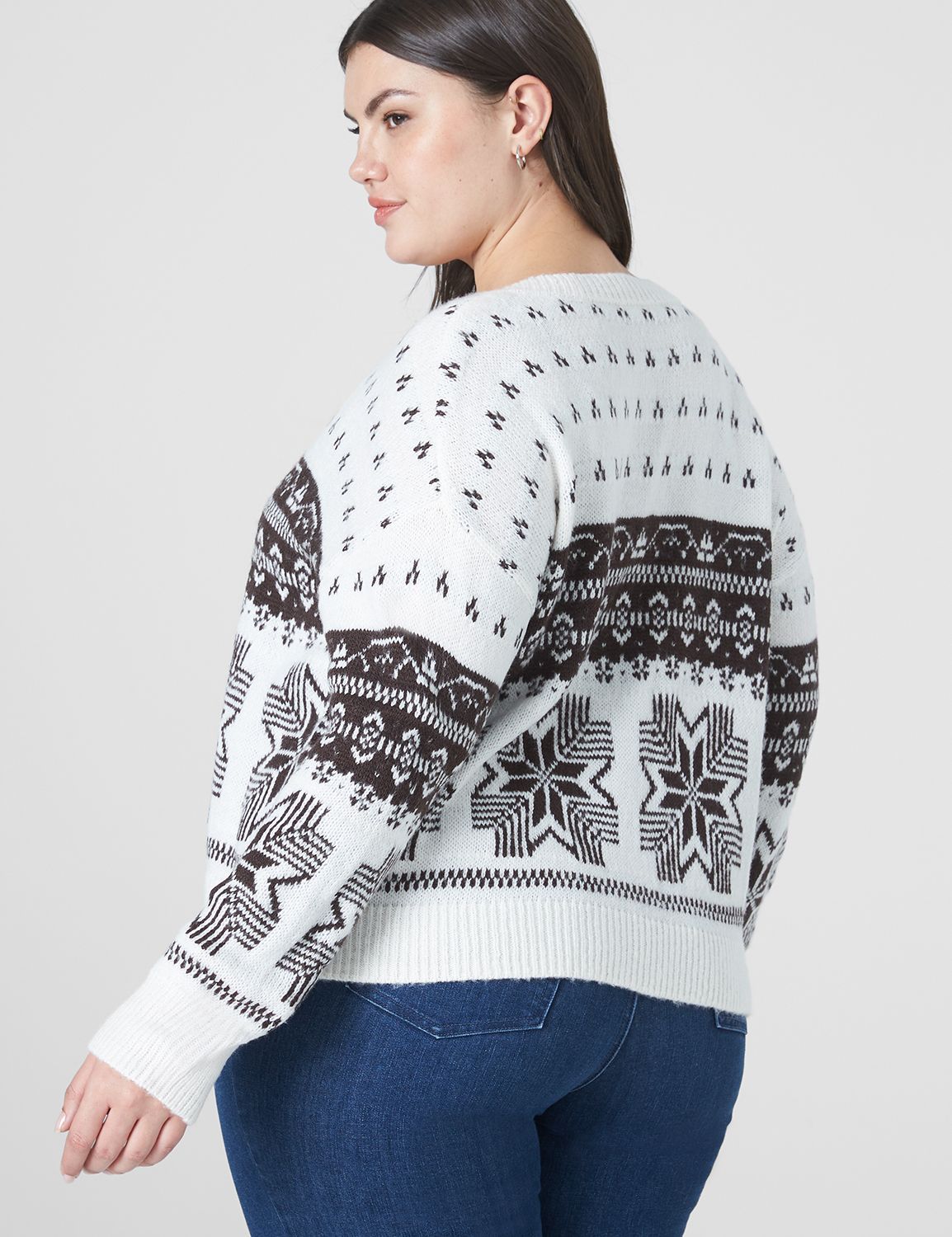 Cozy Fair Isle Knit Button-Front Long Sleeve Soft Warm Cardigan