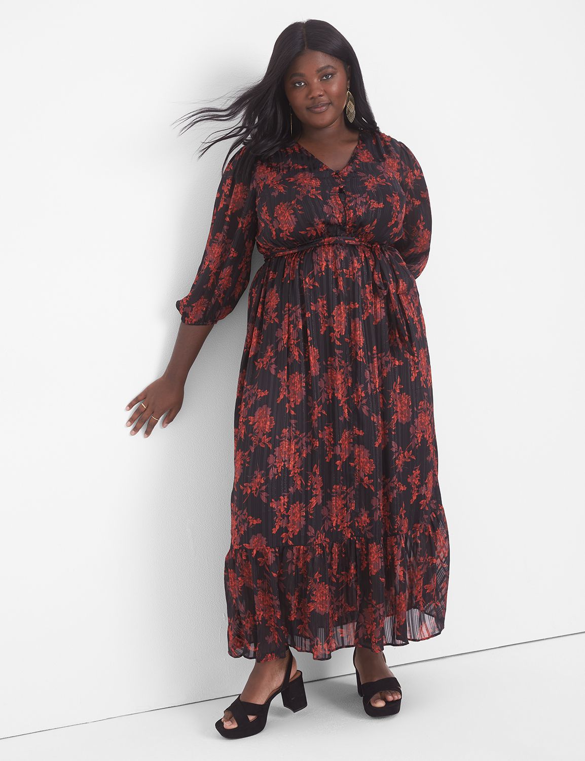 Button down maxi 2024 dress plus size