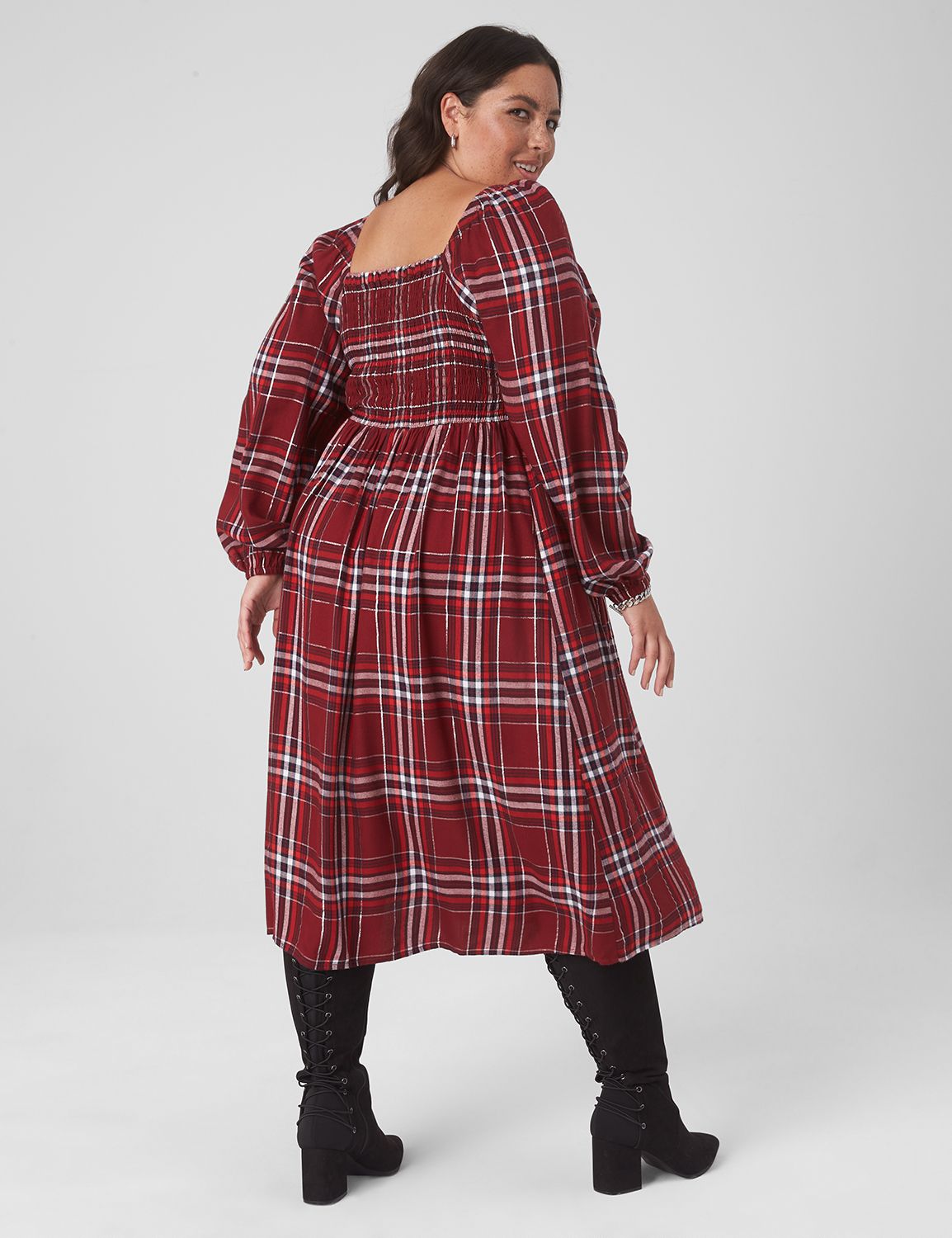 Printed Square Neck Smocked
