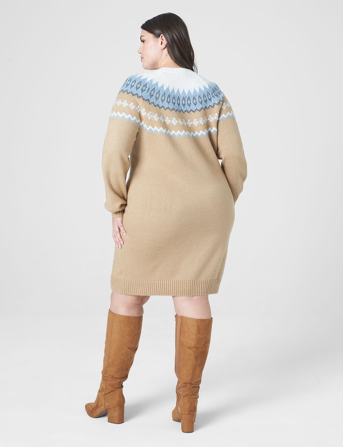 Organic Fair Isle Raglan Sweater Dress main image 1