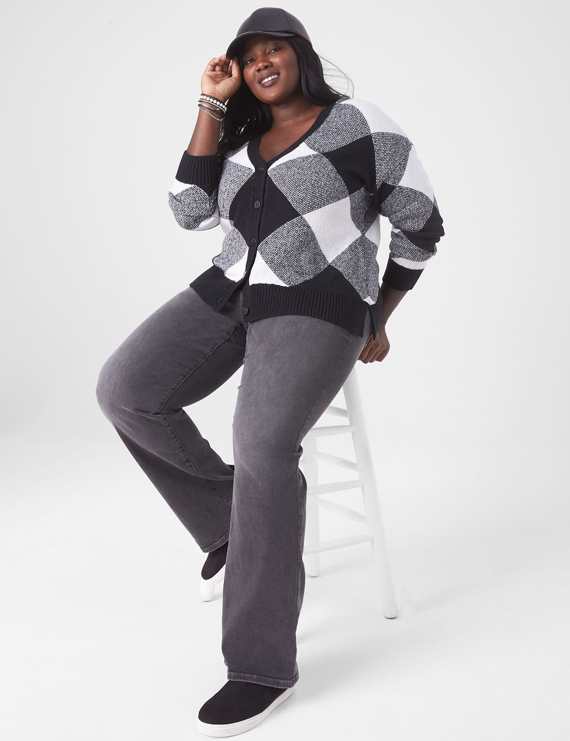 Button-Front Long Sleeve Cardigan
