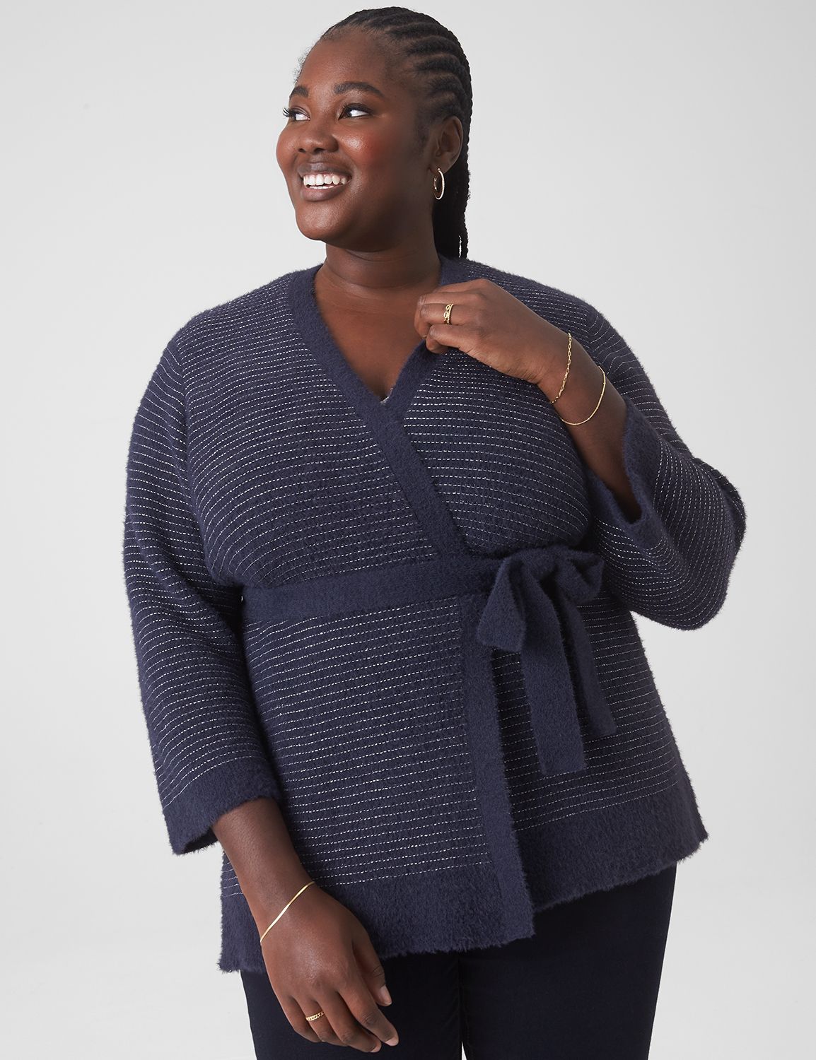 Plus size 2025 belted cardigan