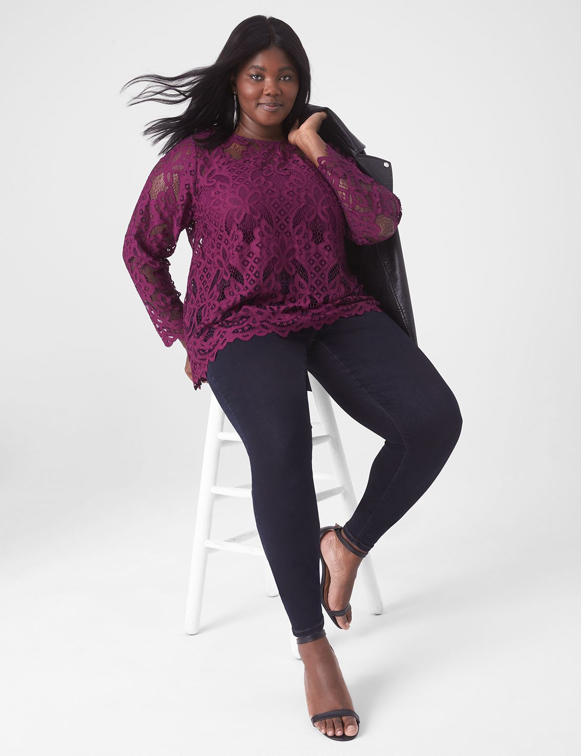 Lace Leather Classic Top main image 1