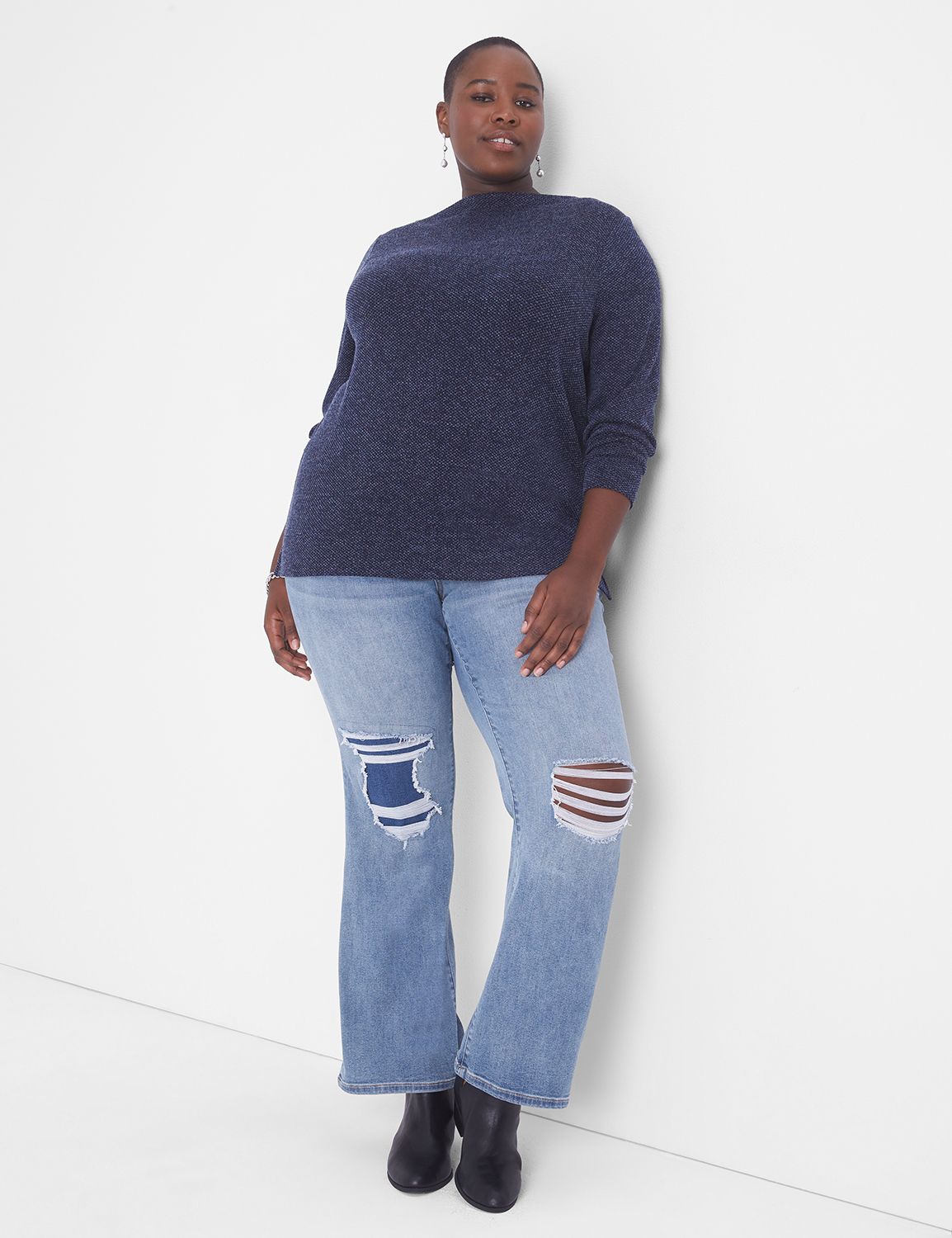 Boat Neck Long Sleeve Sweater