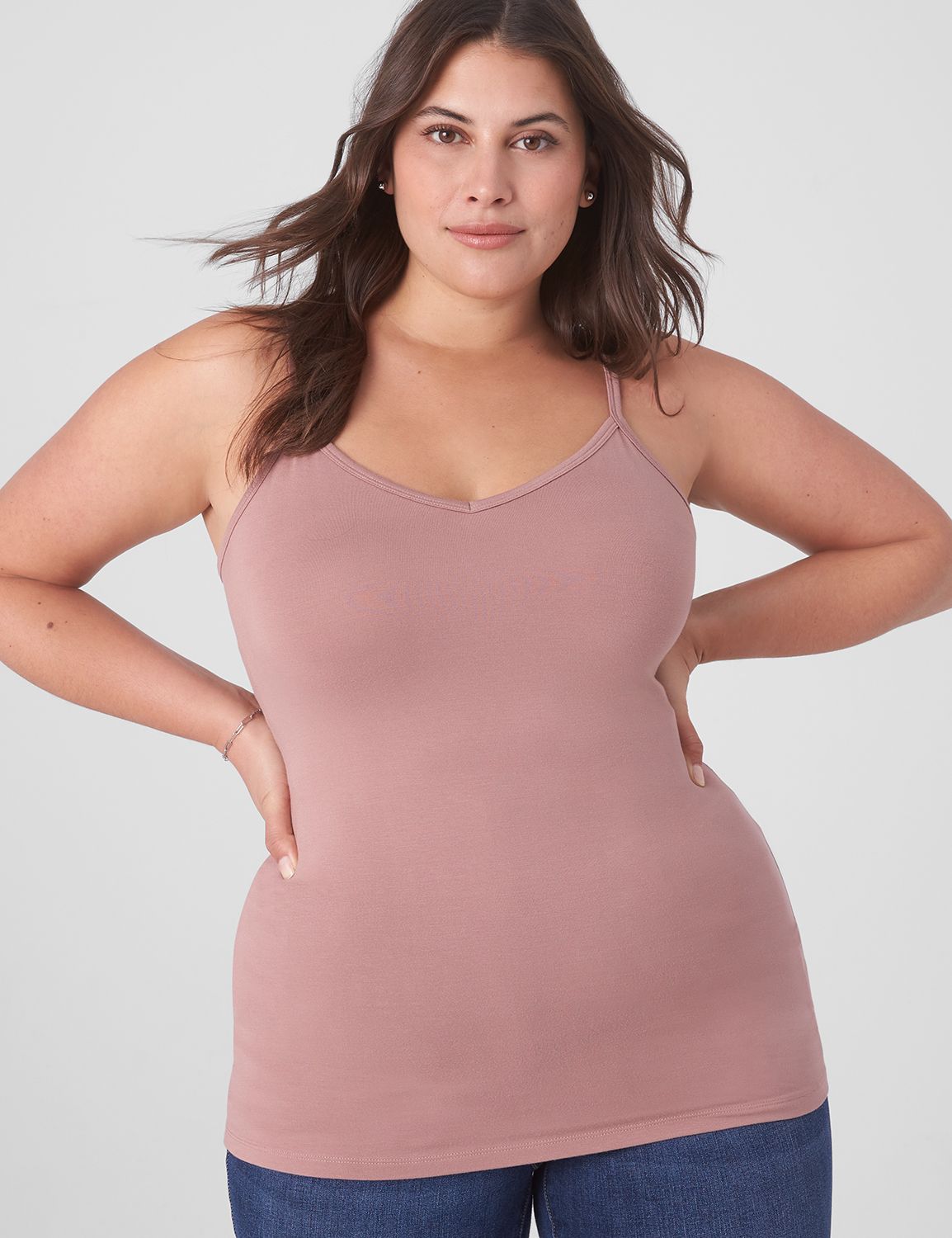 Fitted Sleeveless V Neck Cami 240 G Product Image 1