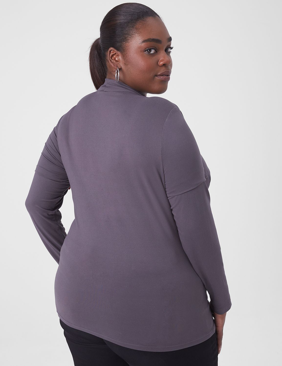High-low Ruched Surplice Long Sleeve Dress main image 1