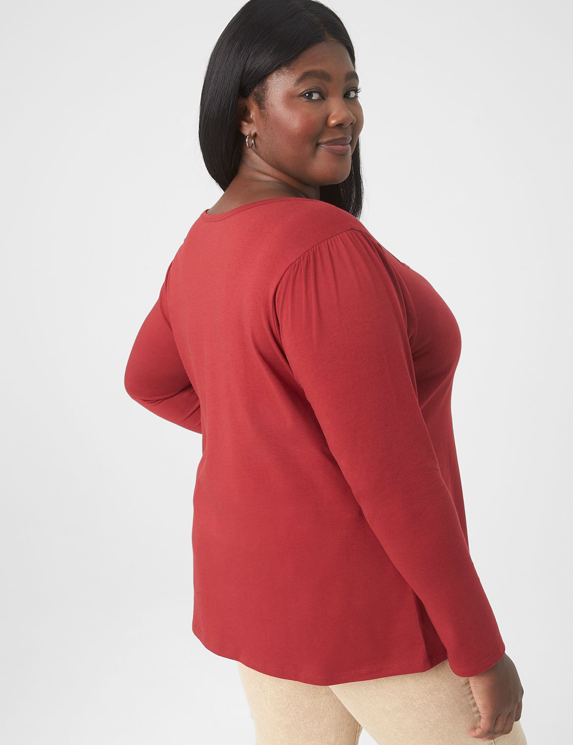Classic Long Sleeve Square Neck Tee Product Image 2