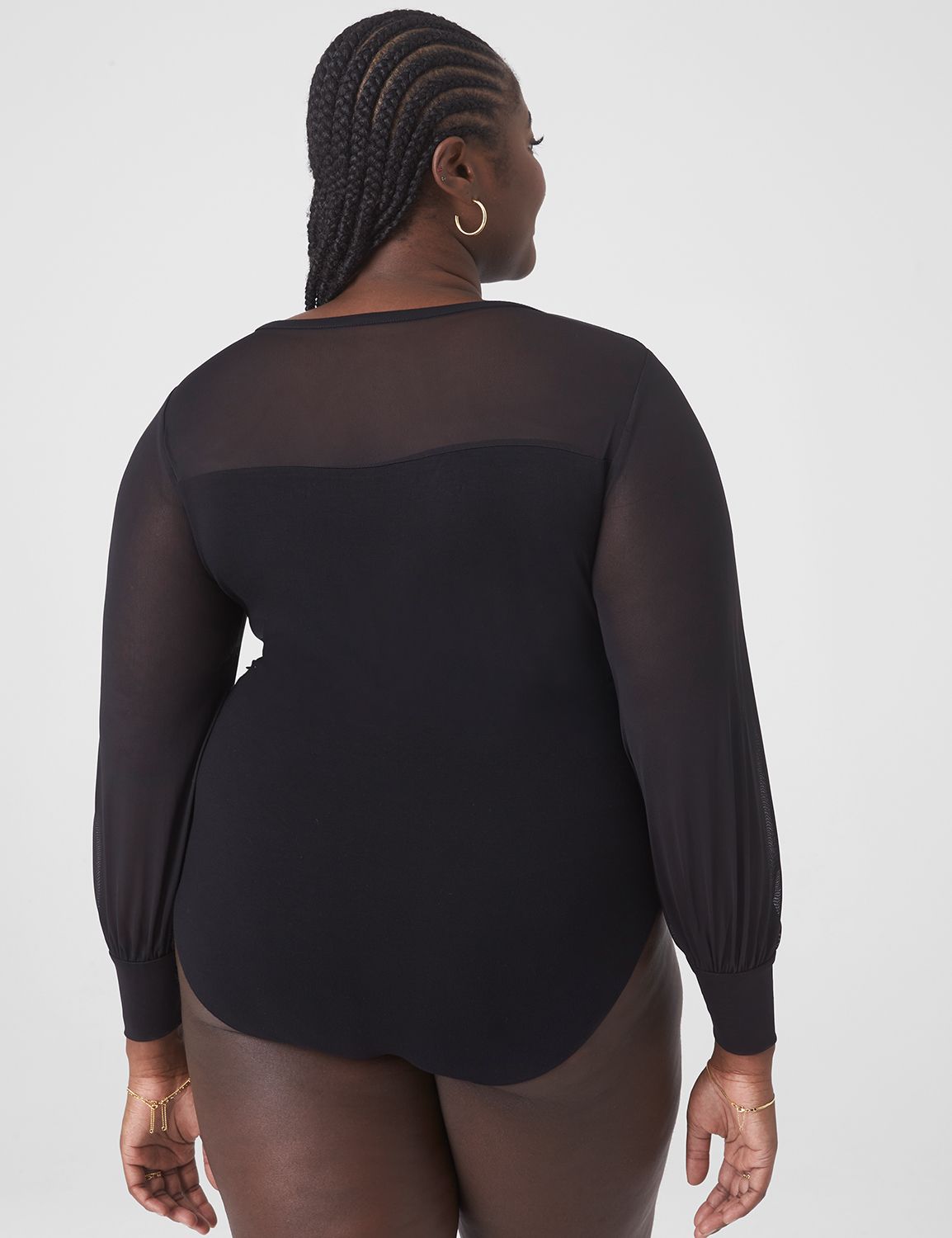 Fitted Long Blouson Sleeve Crew Nec Product Image 2