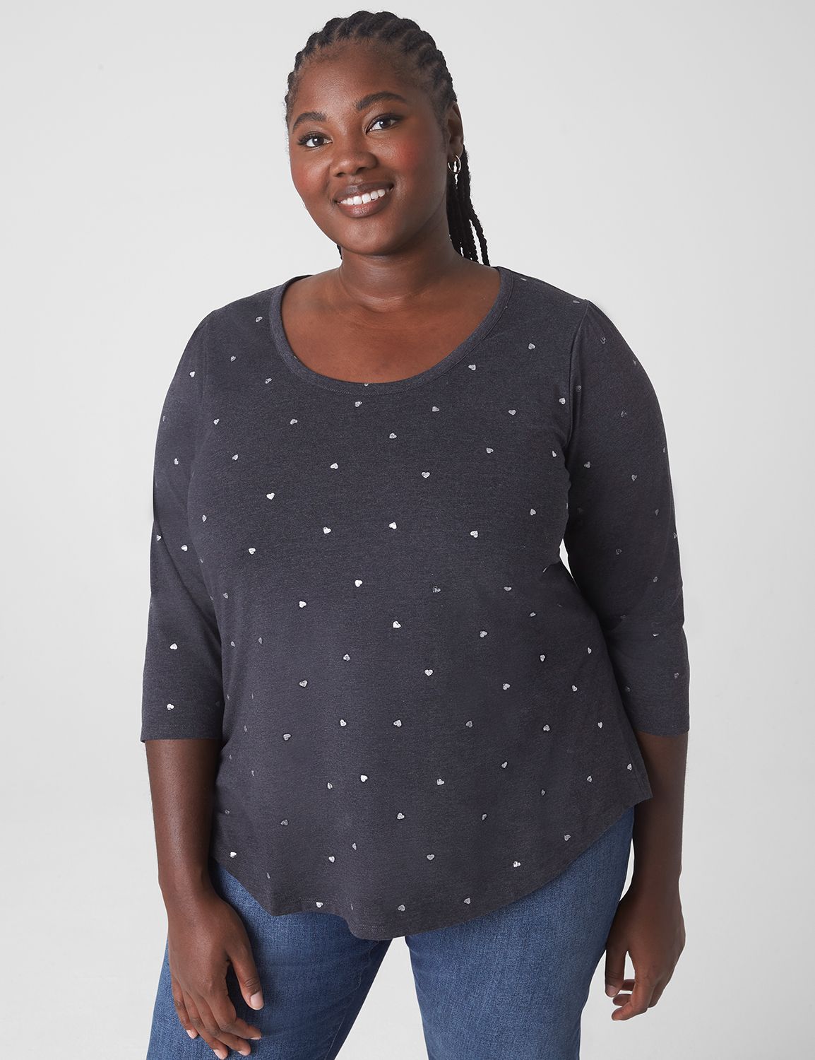 Classic 3/4 Puff Sleeve Scoop Neck Product Image 1