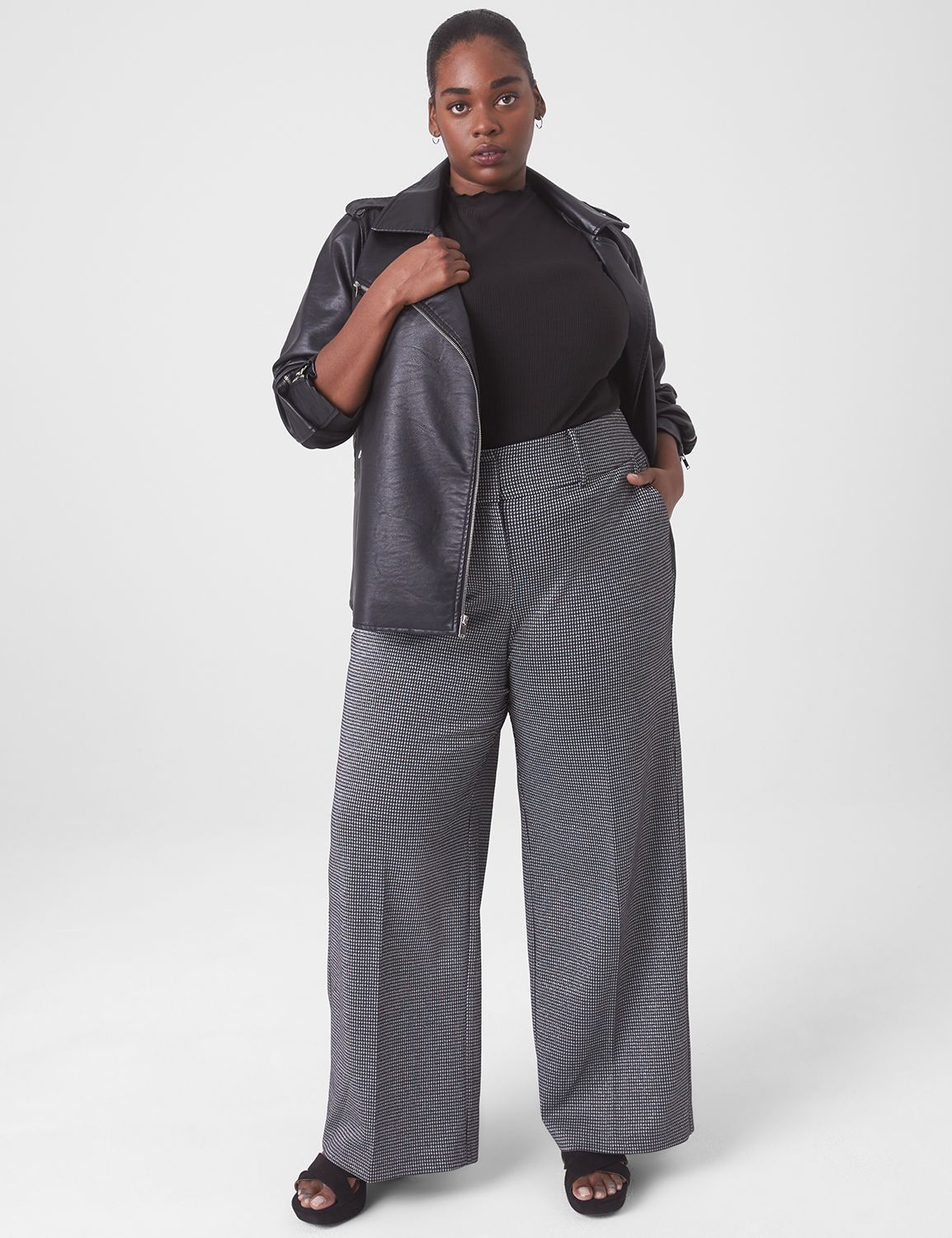 Signature Fit High-Rise Ponte Wide Leg Pant