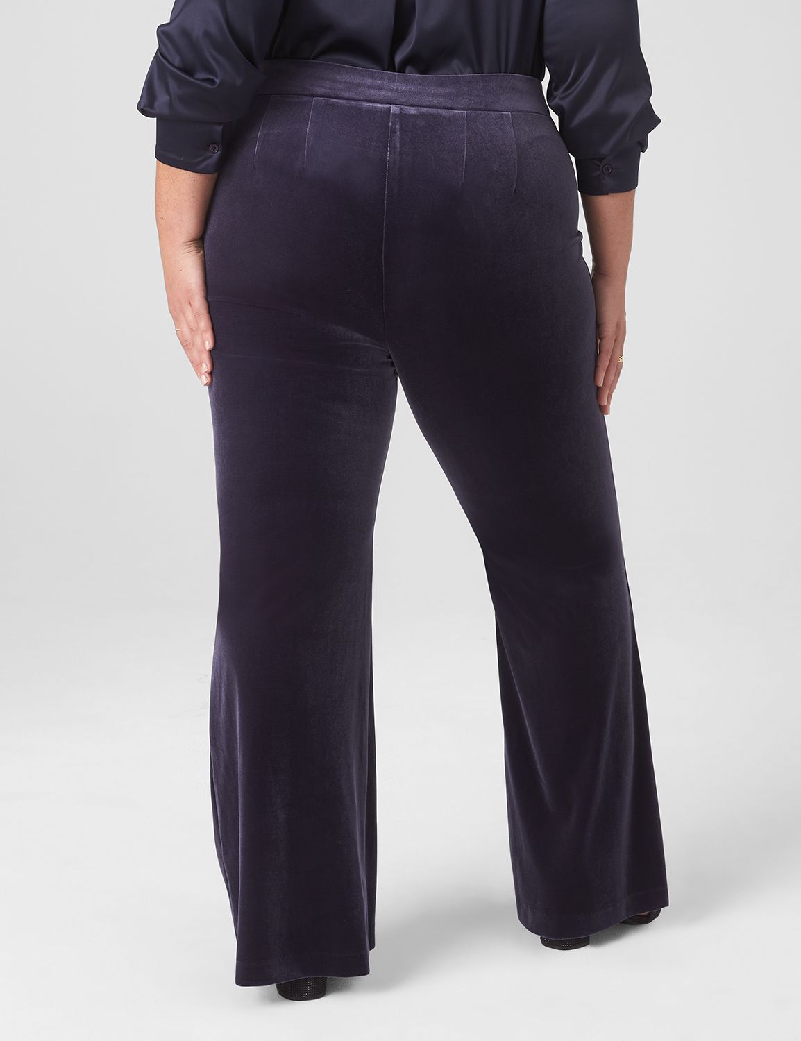 Plus Velvet High Waisted Flared Pants