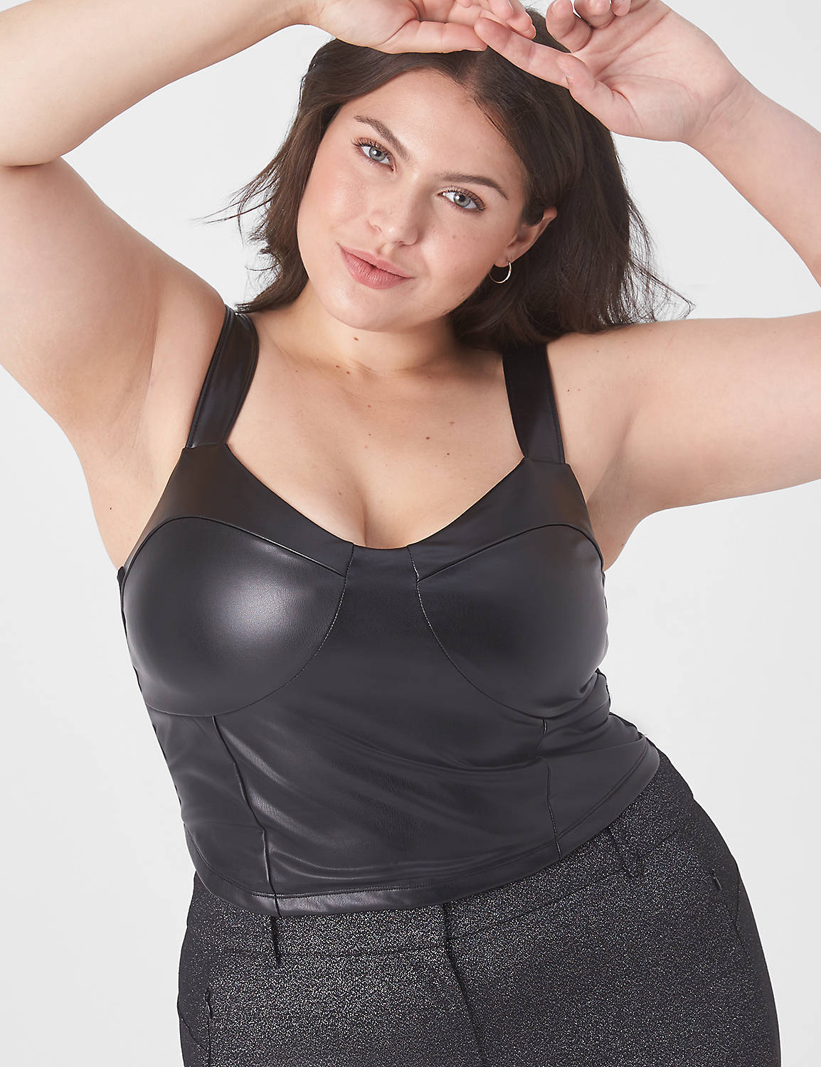 Fitted Sweetheart Bustier Faux-Leather Top