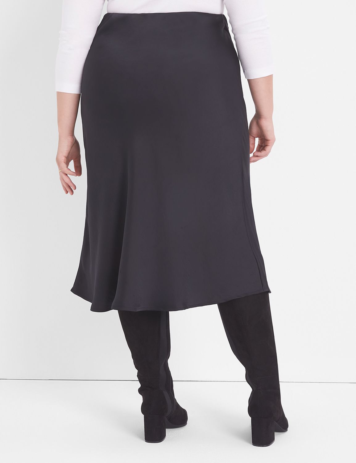 Bias Cut Satin Floral Slip Satin Skirt