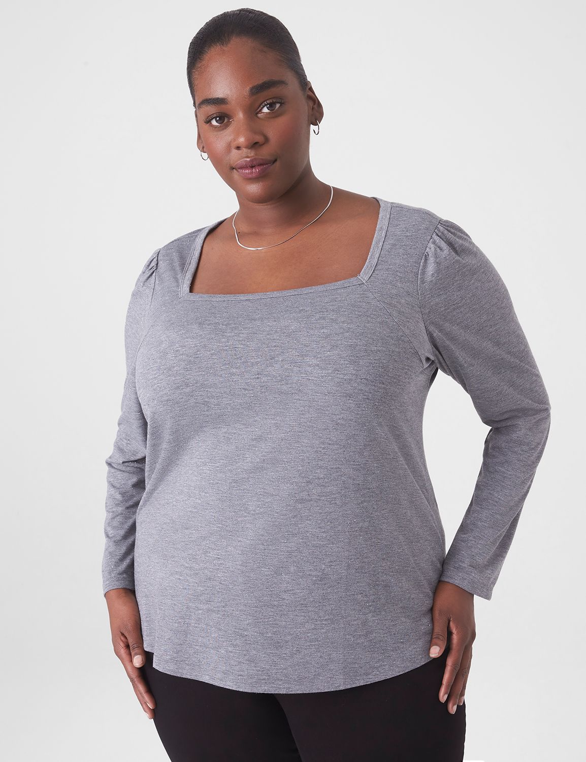 Classic Long Sleeve Square Neck Tee Product Image 1