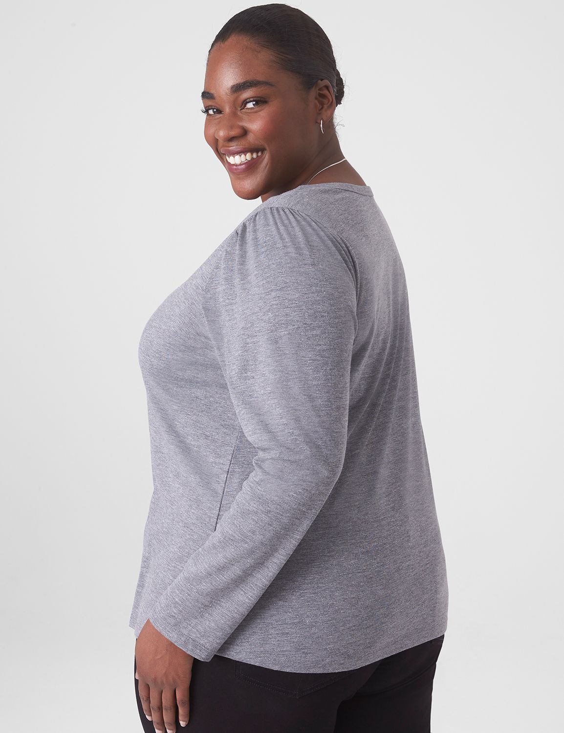 Classic Long Sleeve Square Neck Tee Product Image 2