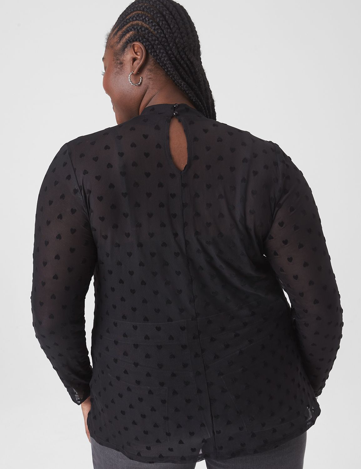Fitted Long Sleeve Mock Neck Flock Product Image 2