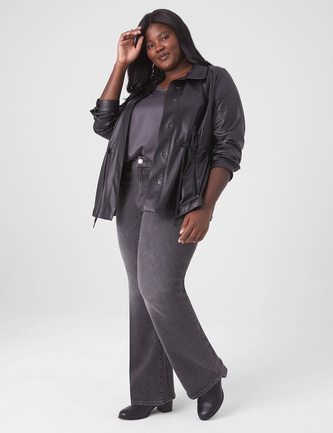 Lane bryant faux leather hot sale jacket