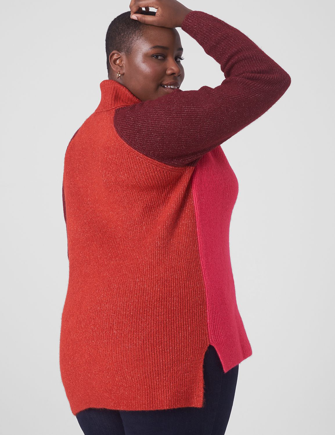 Classic Turtleneck Colorblock Sweater LaneBryant