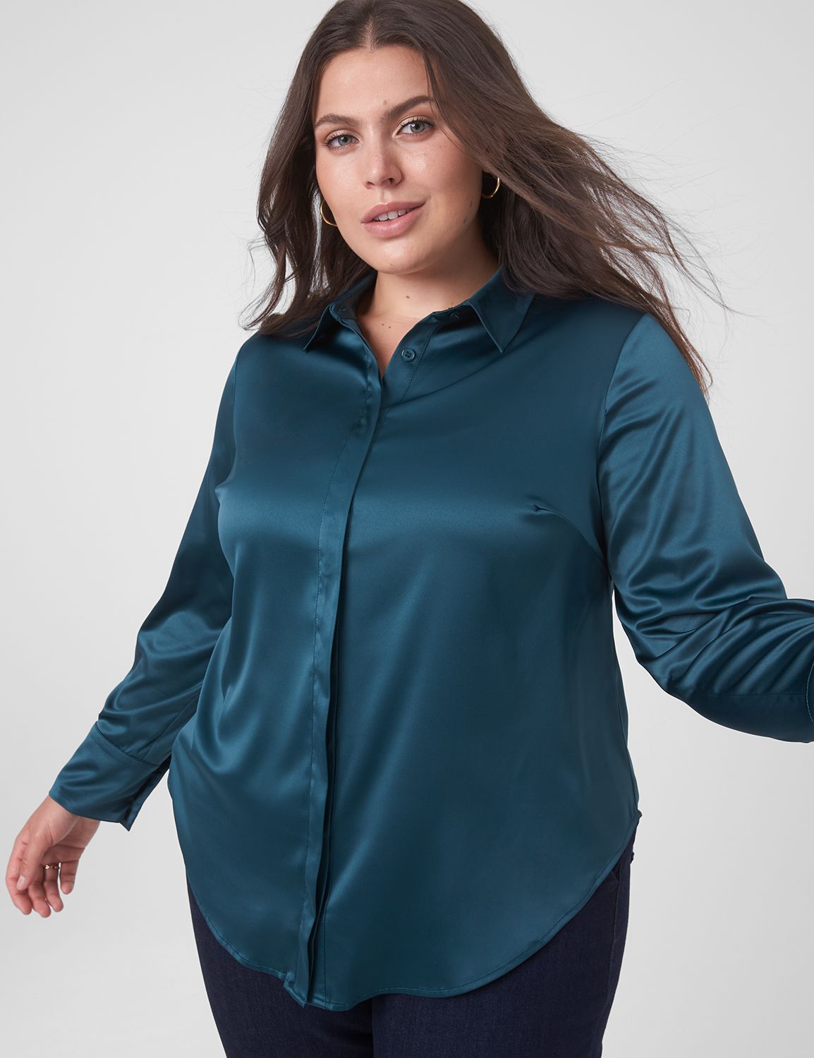 Classic Long Sleeve Collar Button D Product Image 3