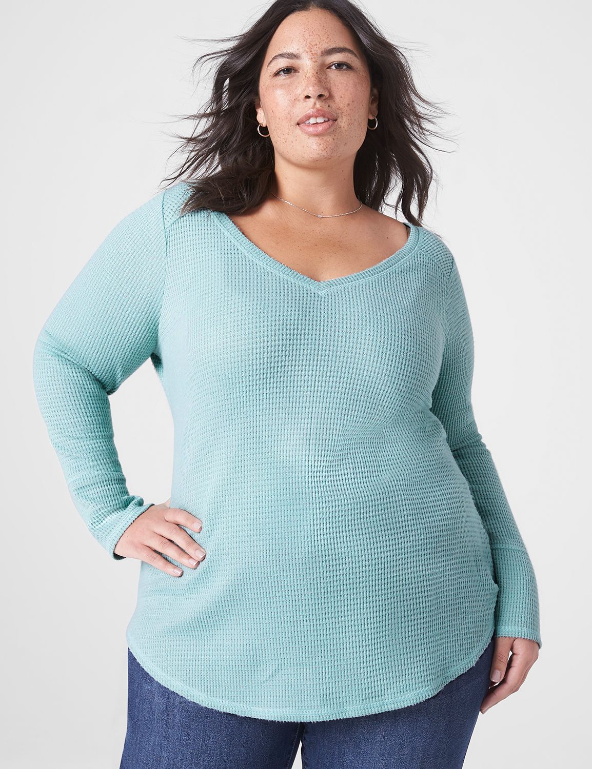 long collar neck tunic top
