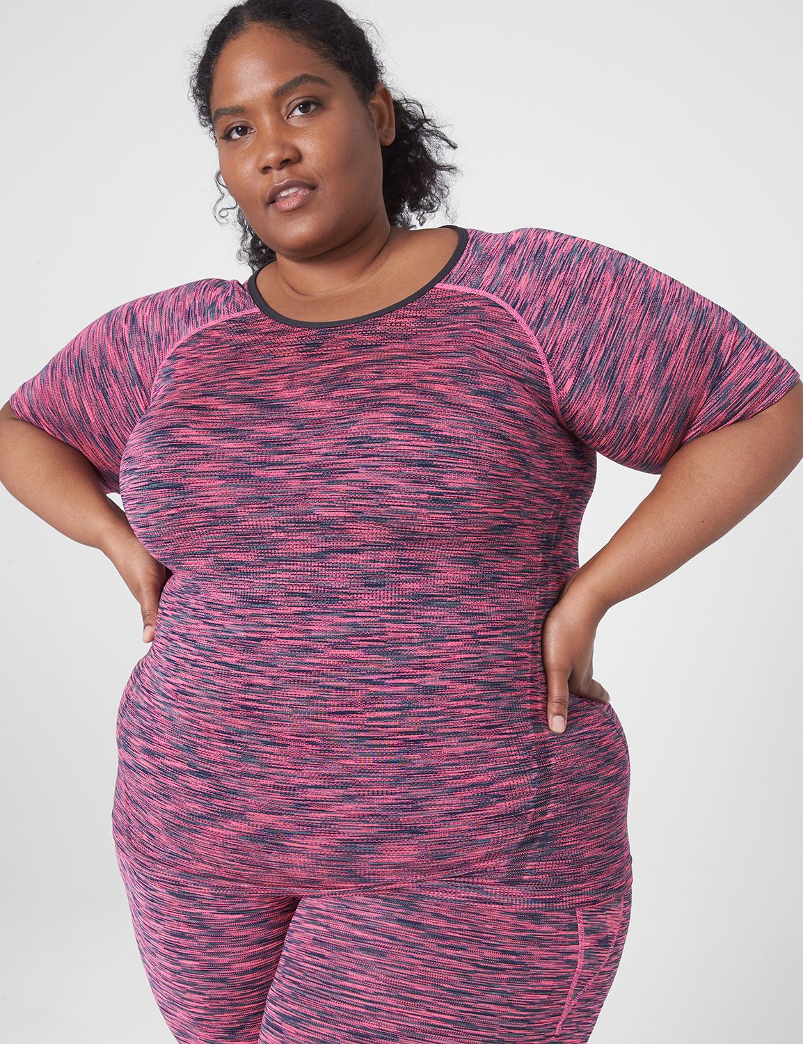 Short Sleeve Crew Neckline Space-Dy Product Image 1