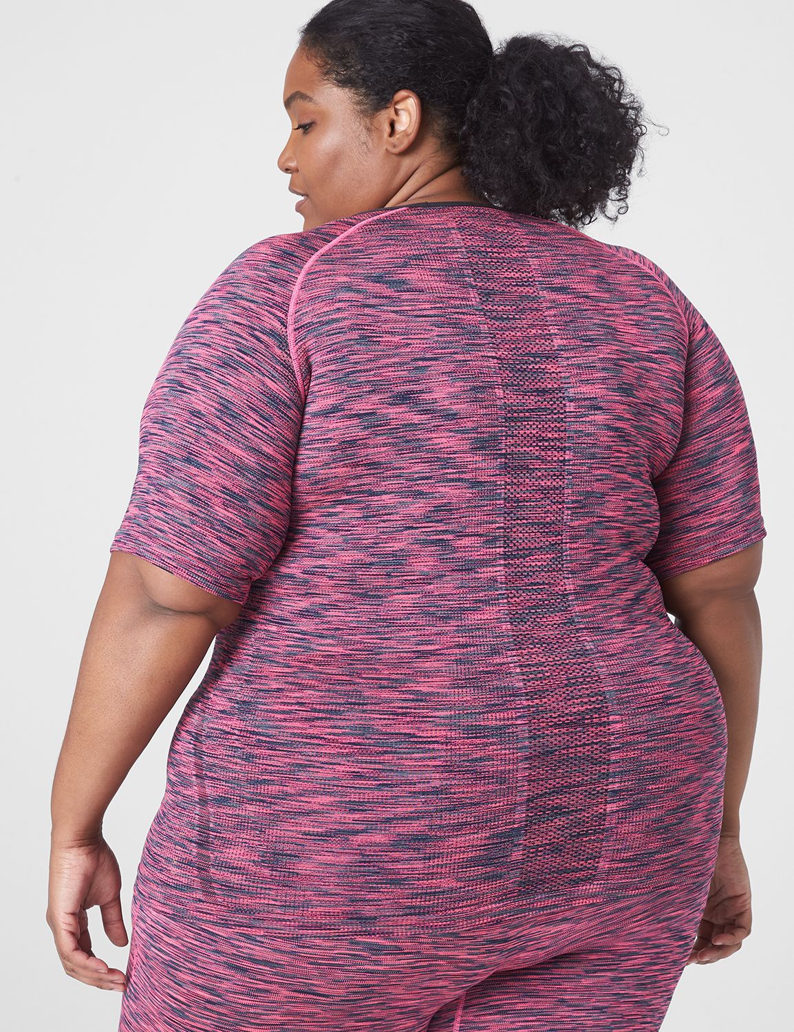Short Sleeve Crew Neckline Space-Dy Product Image 2