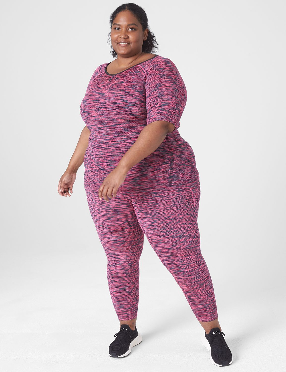 Short Sleeve Crew Neckline Space-Dy Product Image 3