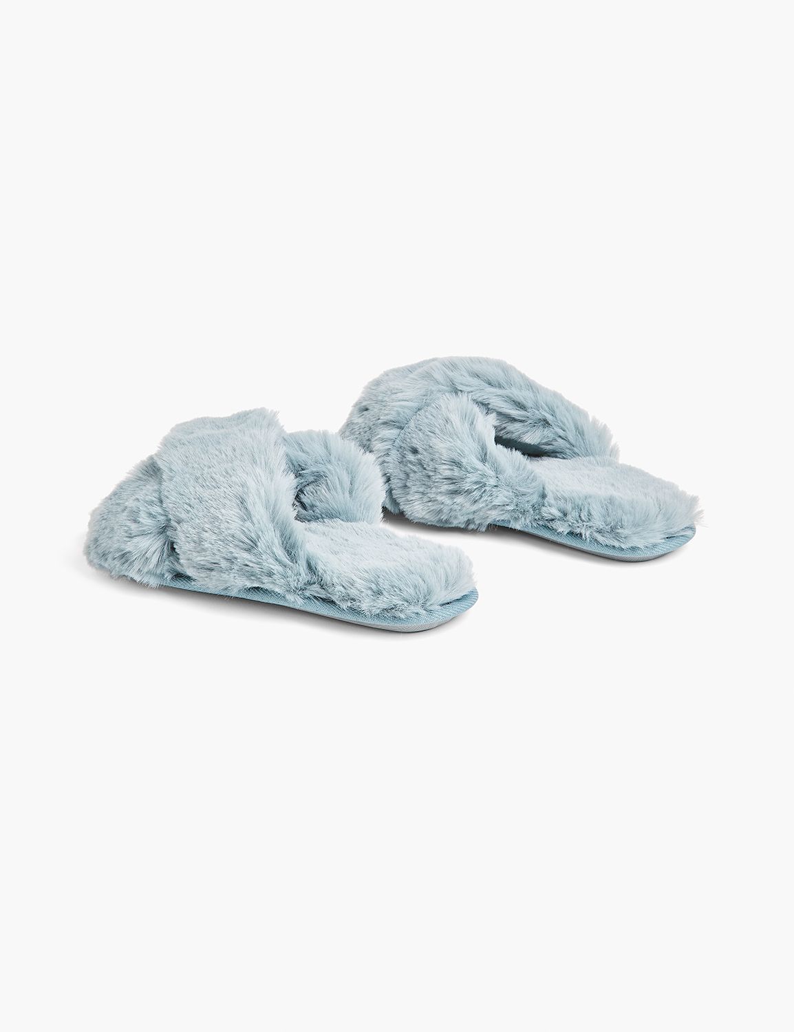 Faux fur criss online cross slippers