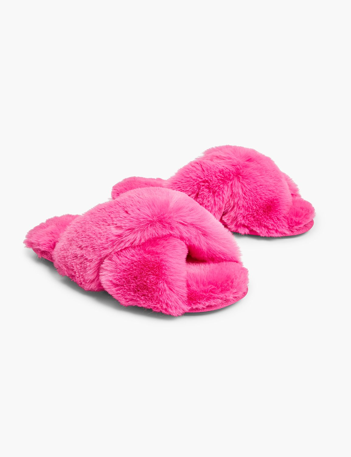 pink fur slippers