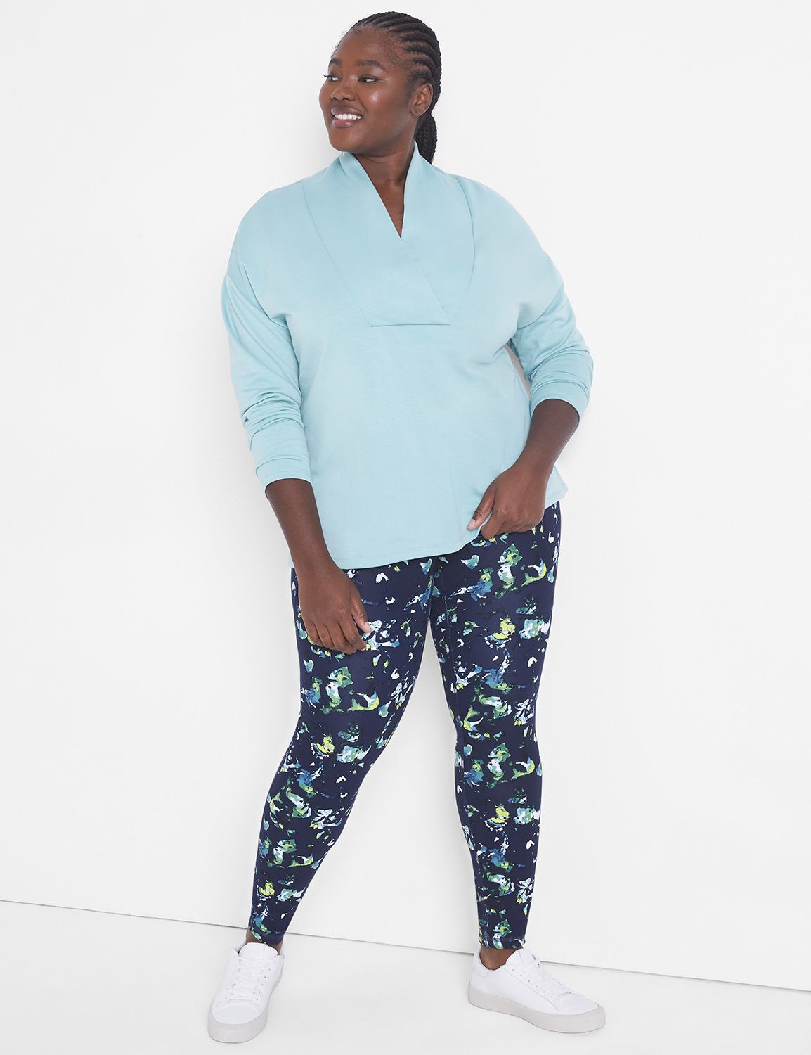Long Sleeve V Neckline Fleece Pullo Product Image 1