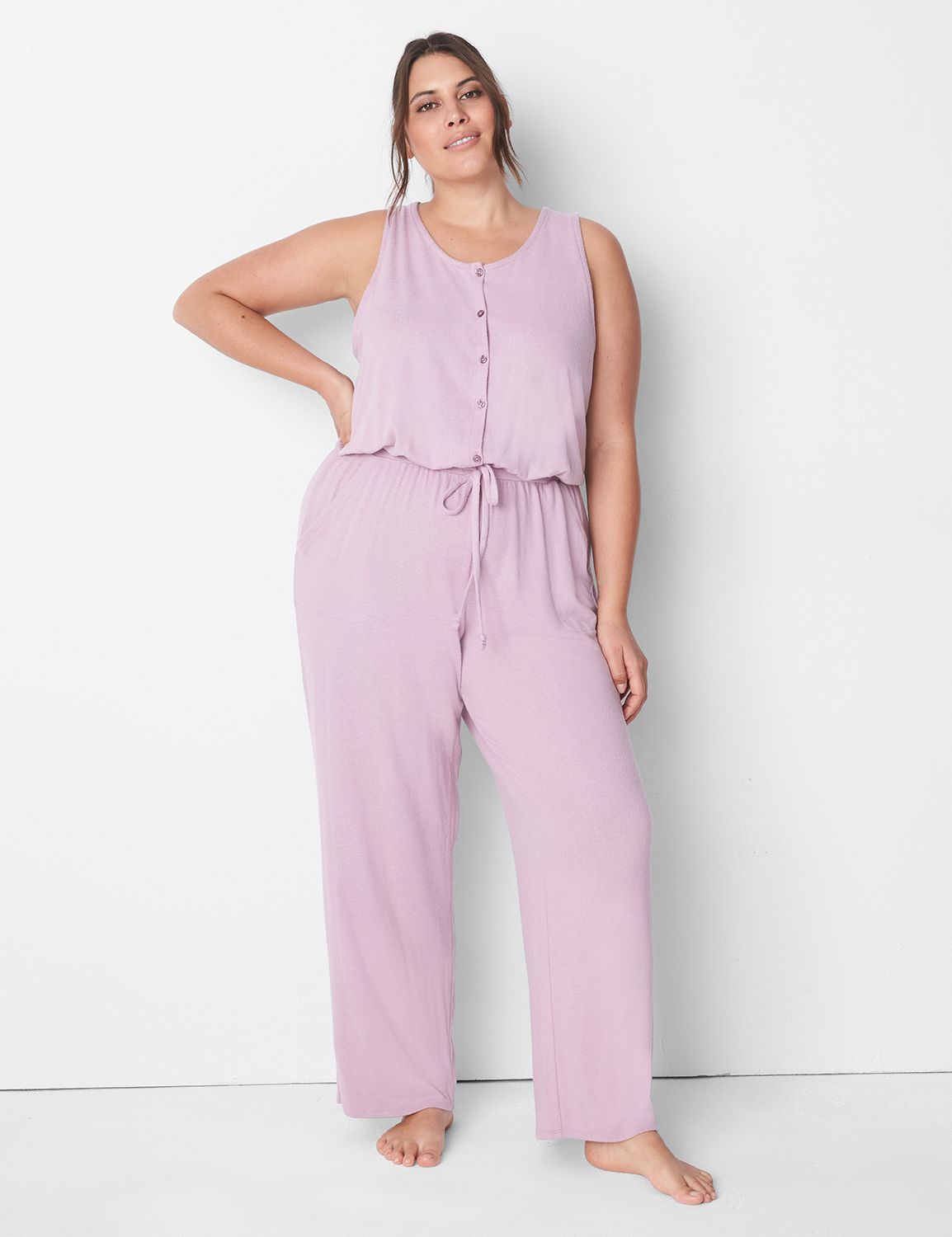 Brushed Jersey Wide Leg Jumpsuit 11 Product Image 1