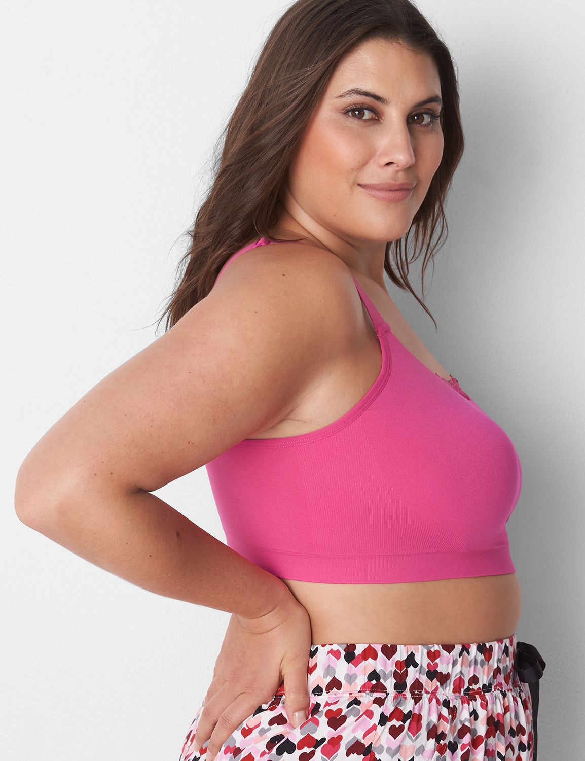 Seamless Rib Bralette Lace Trim 112 Product Image 3