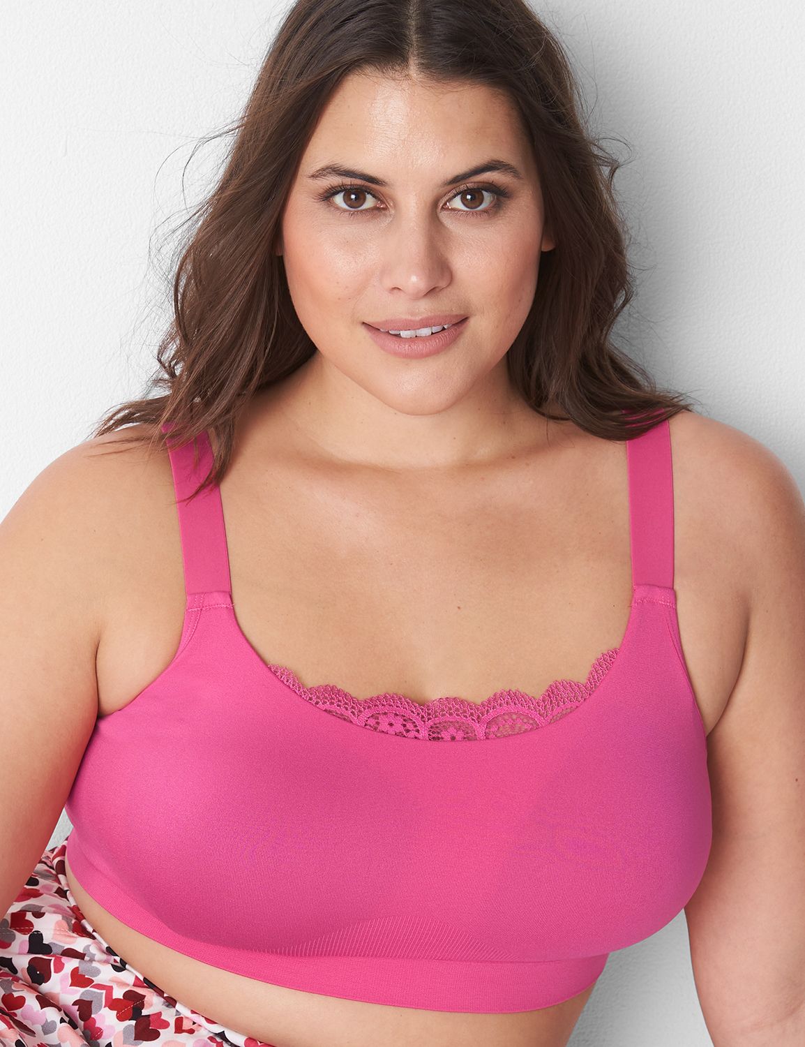 Seamless Rib Bralette Lace Trim 112 Product Image 4
