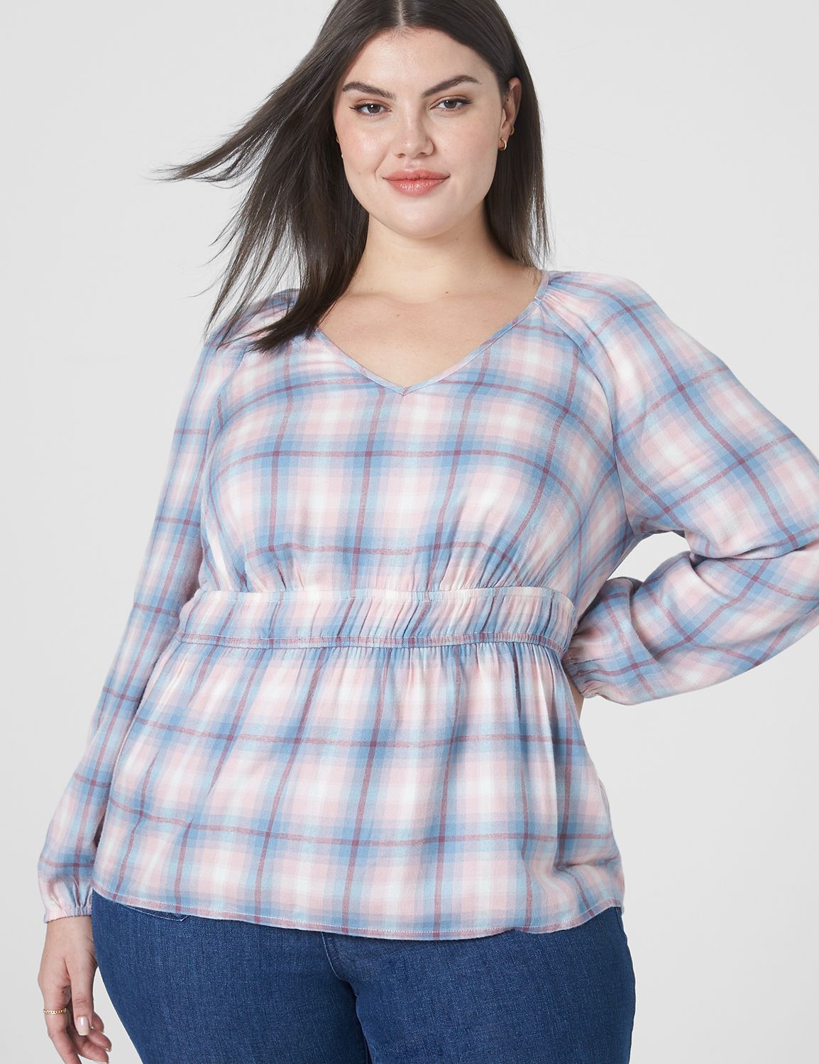 Parker V-neck Long-Sleeve Top (print)