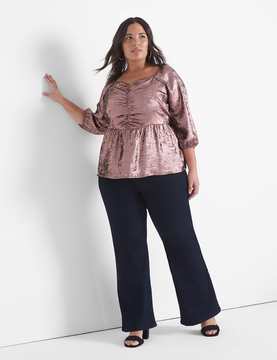 Classic 3/4 Sleeve Square Neck Shir | LaneBryant