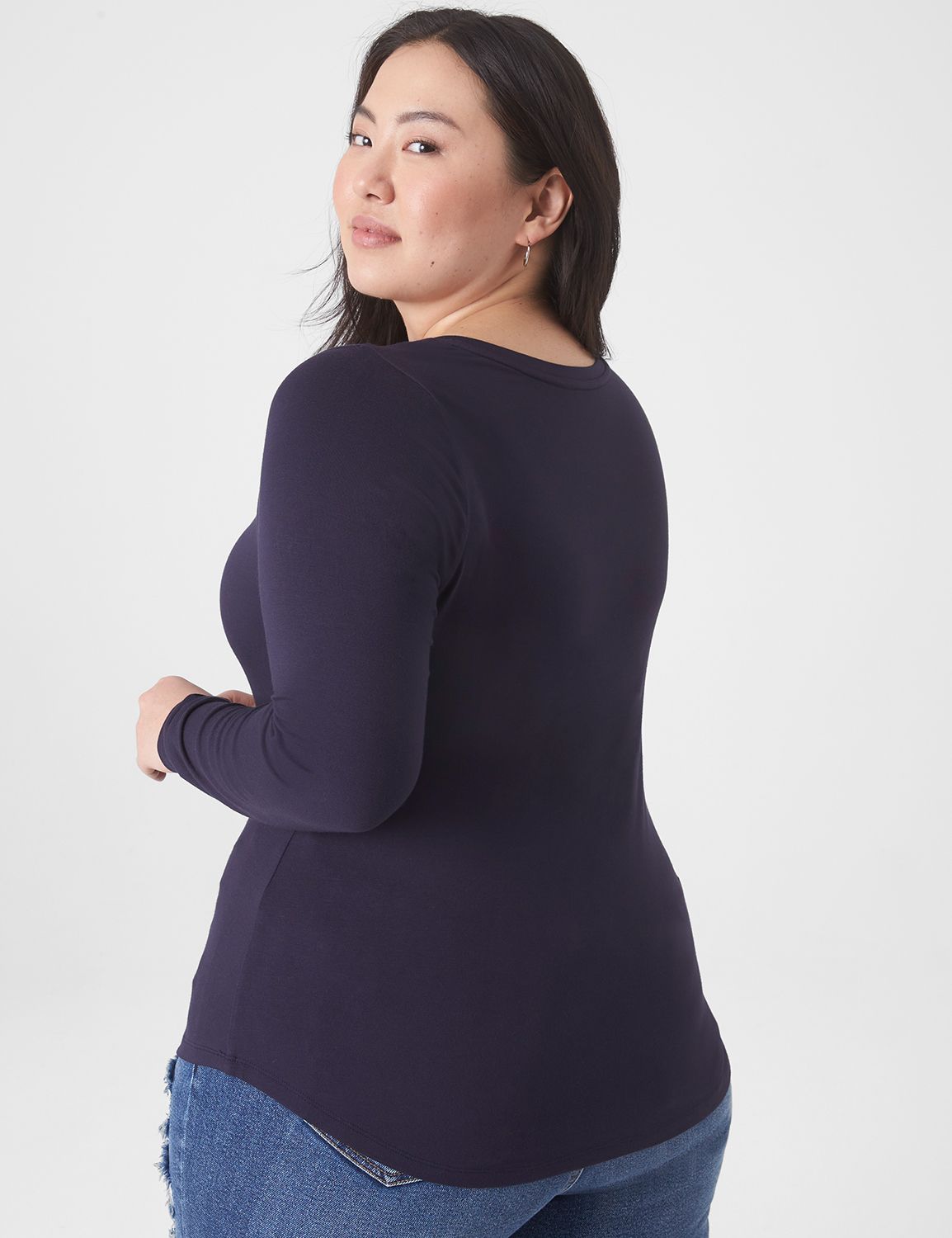 Sexy Deep V-Neck Shrunken Boyfriend Long Sleeve