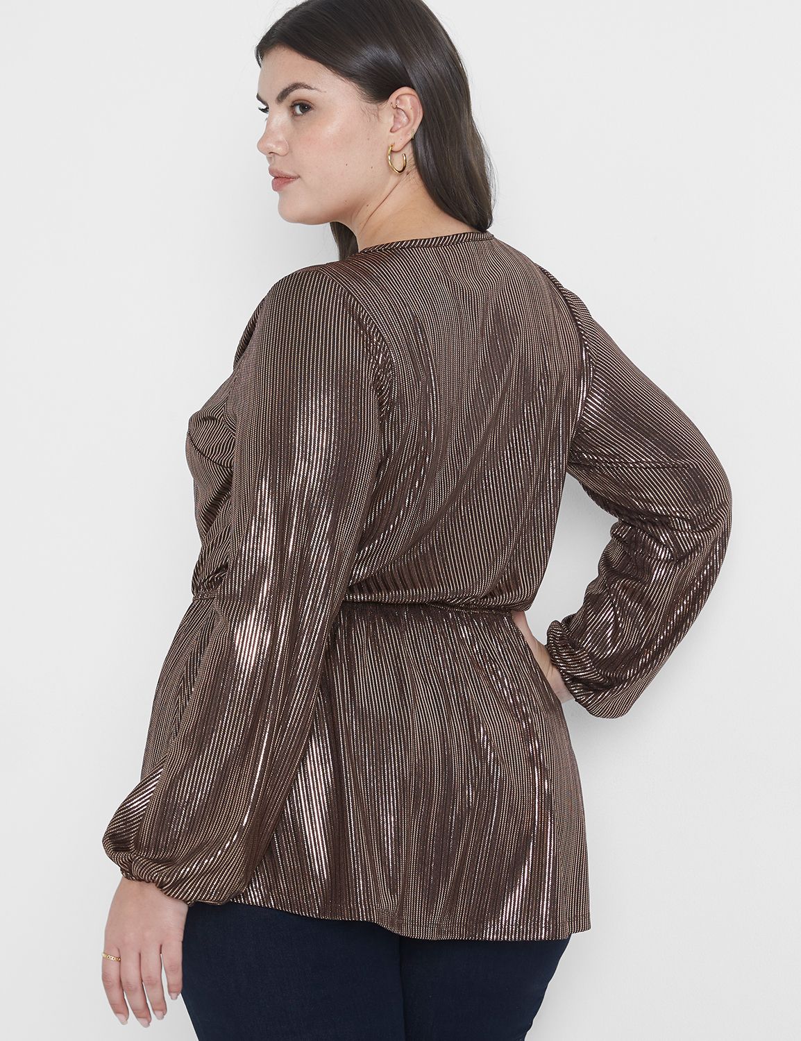 Classic Long Blouson Sleeve V-Neck Product Image 2