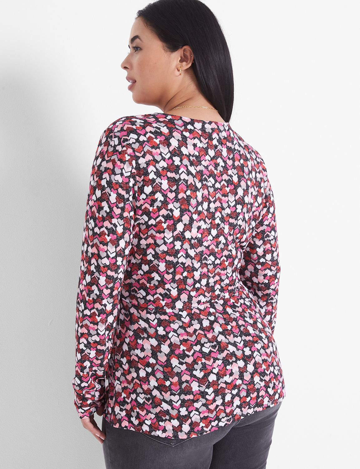 Classic Long Sleeve Faux Wrap Top I Product Image 2