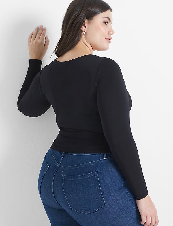 Fitted Long-Sleeve Crop Tee