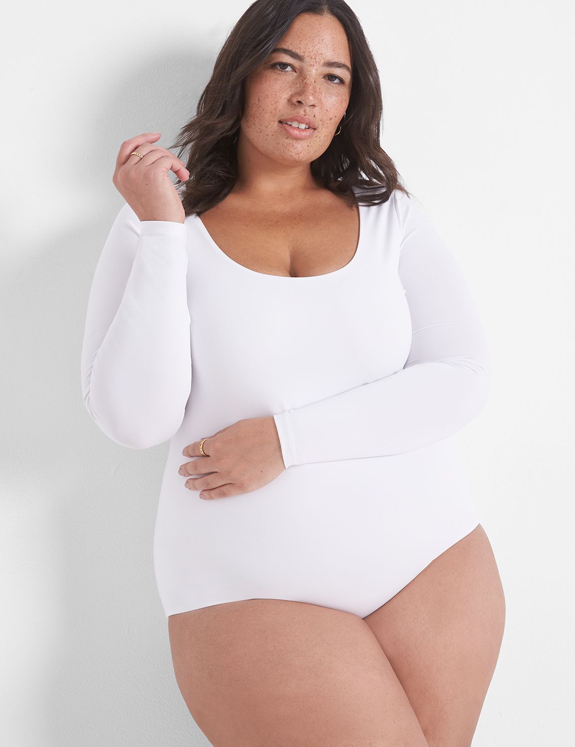 Fitted Long Sleeve Scoop Neck Body Product Image 1