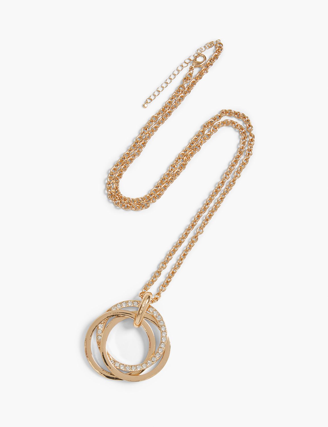 Pave Interlock Pendant Necklace