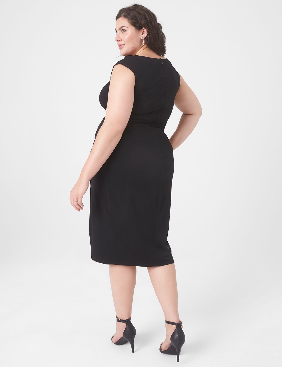 Sleeveless Crew Neck Jersey Mesh Dr Product Image 2