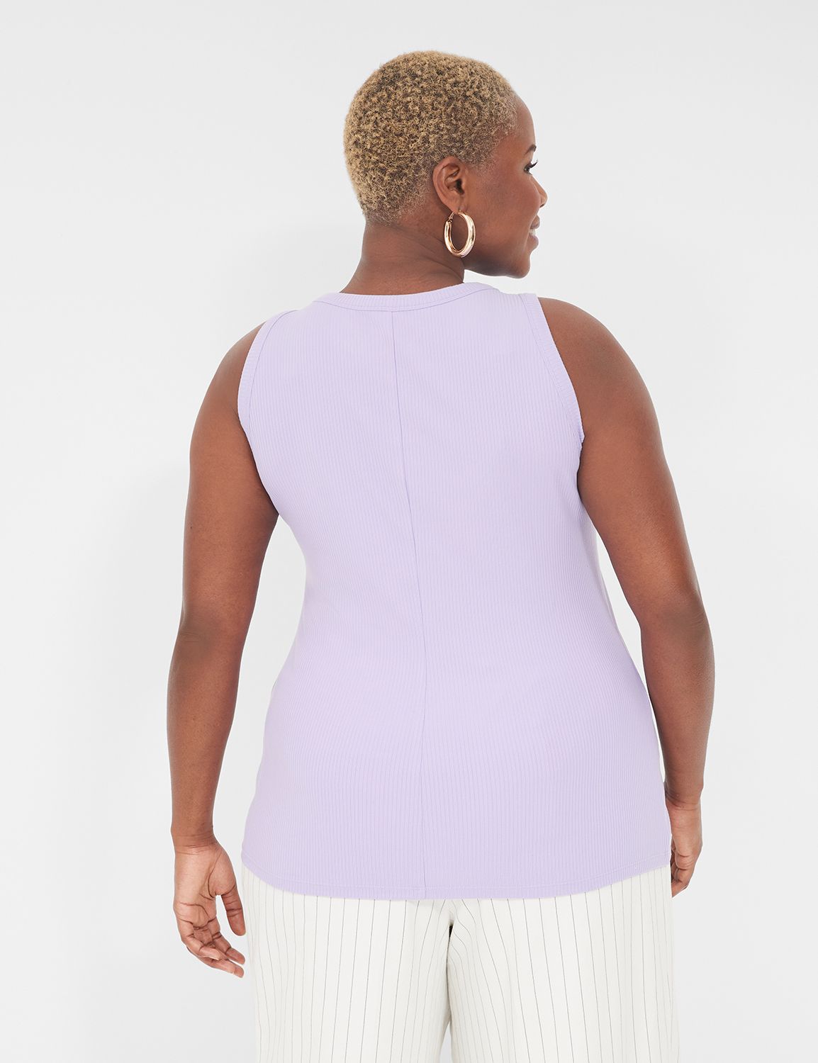 Sleeveless High Neck 3x2 Rib Tank S | LaneBryant