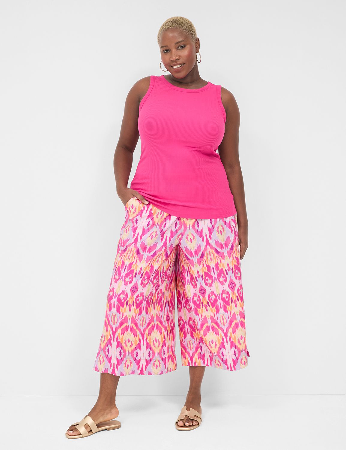 Sleeveless High Neck 3x2 Rib Tank S | LaneBryant