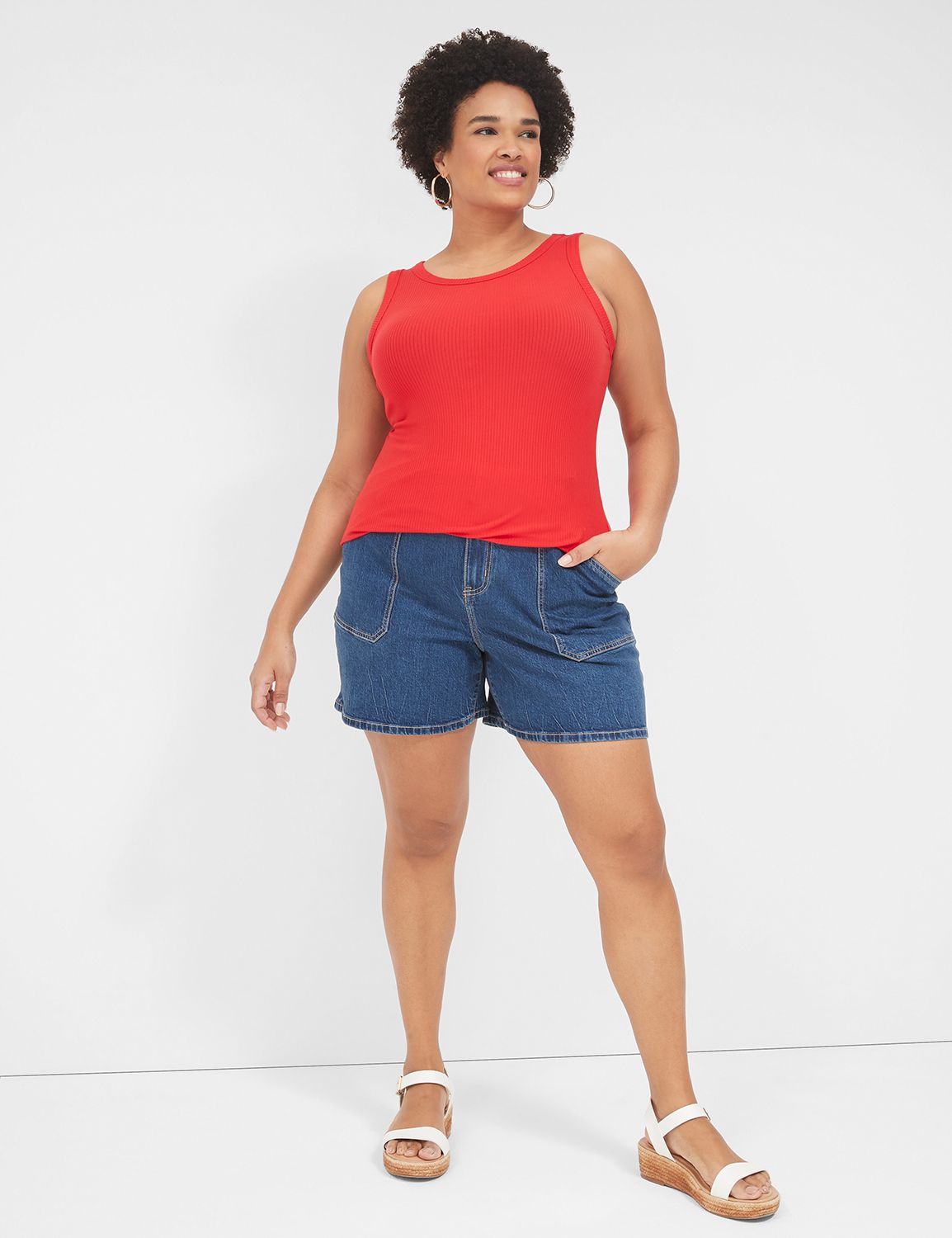 Rib Halter Neck Tank main image 0