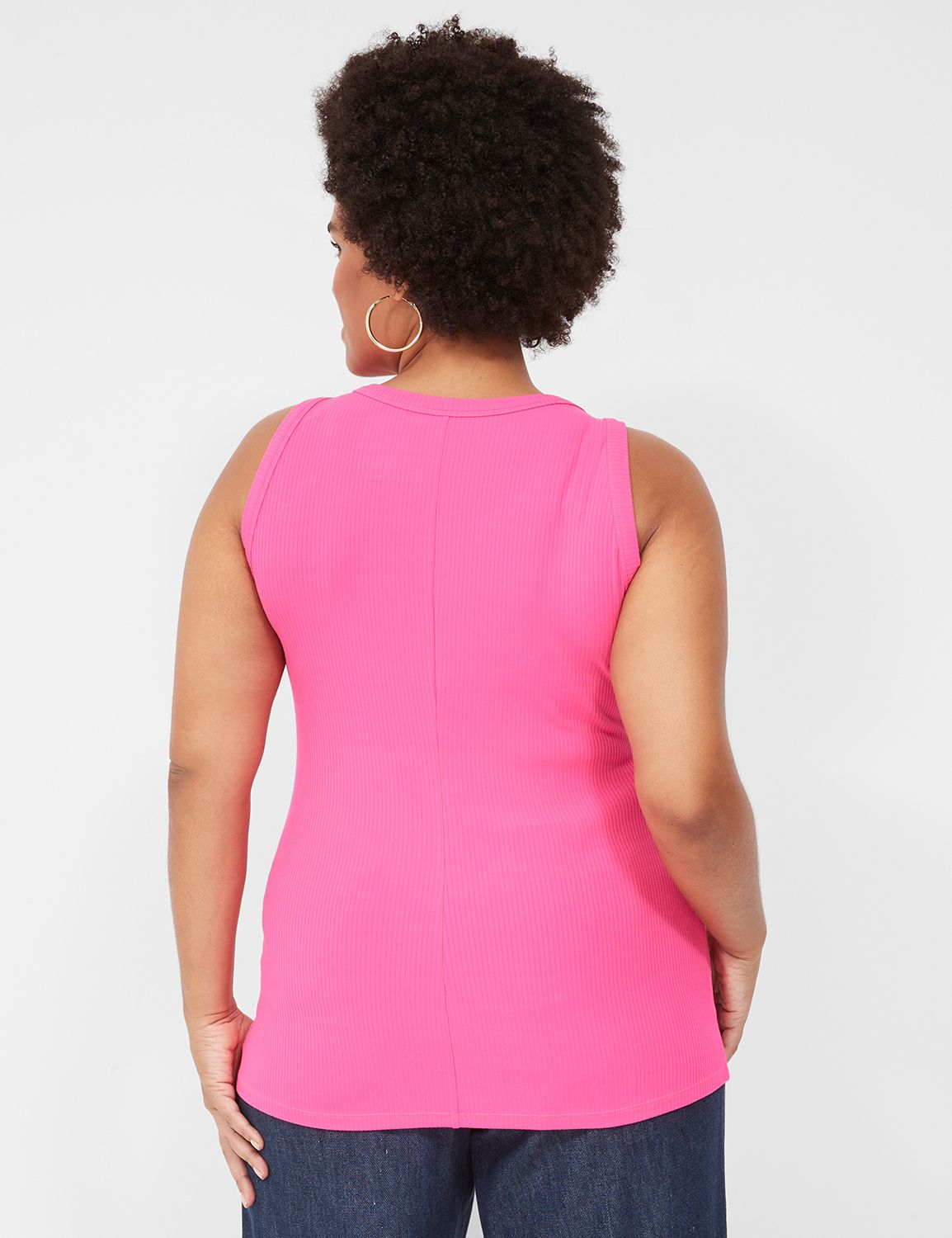 Sleeveless High Neck 3x2 Rib Tank S | LaneBryant