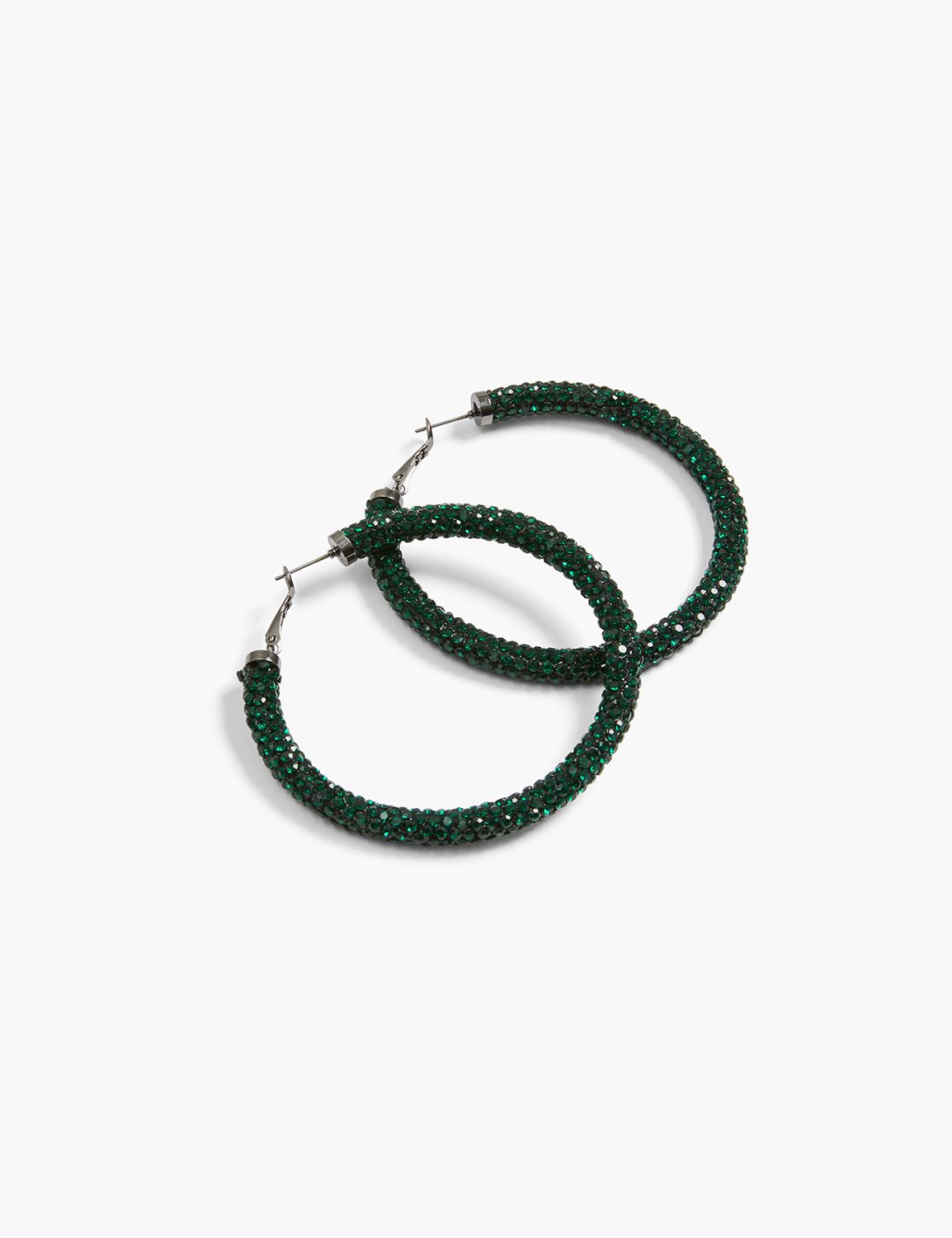 Green Crystal Hoop Earrings