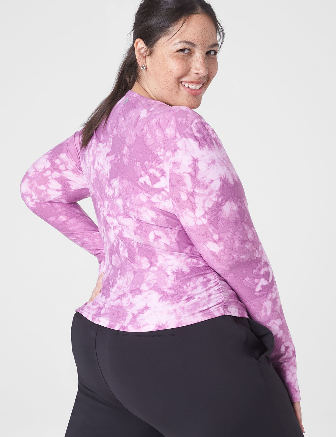 Long Sleeve Vneck Ruched Livi Soft Product Image 2